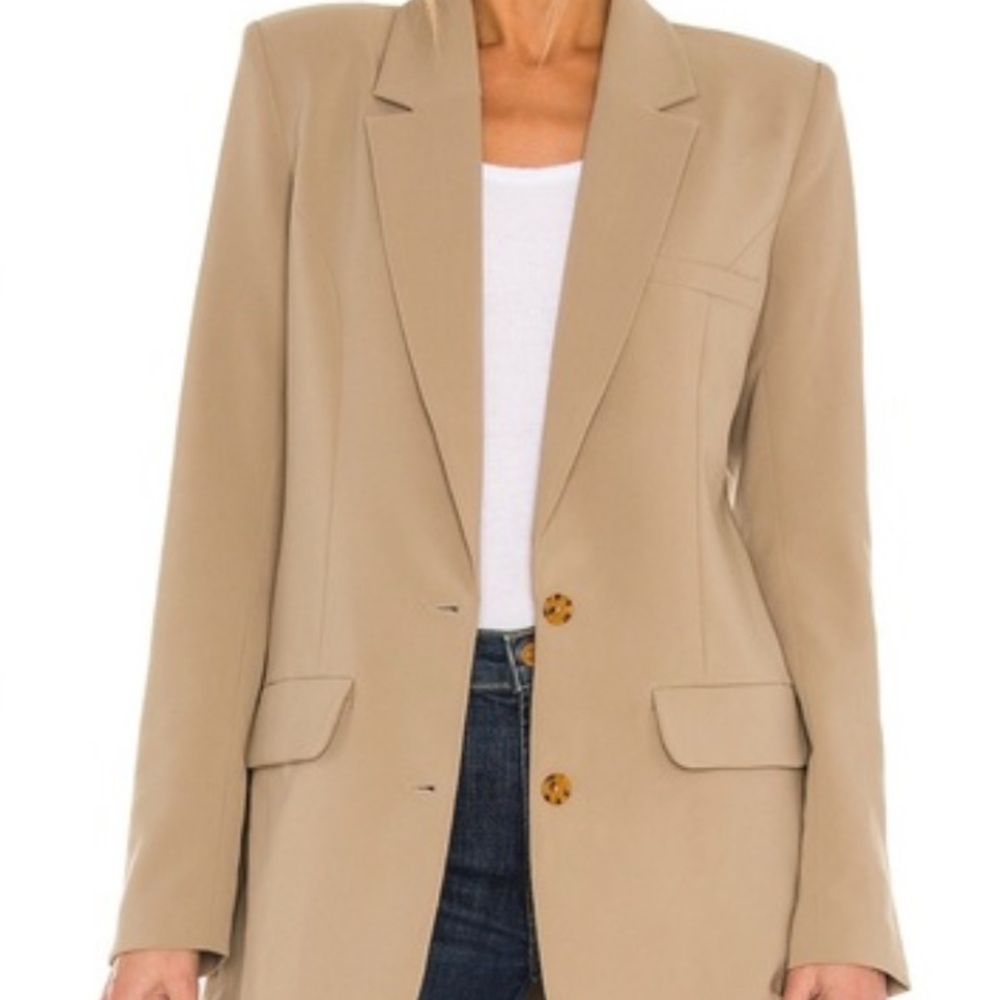 Song of Style Beige Blazer with Button Detail